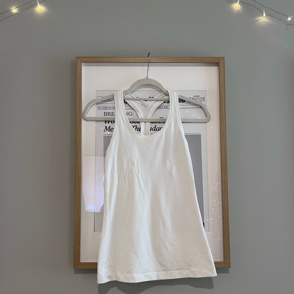 Lululemon White Tennis Tank-Top (Stretch Fabric): White - Size 4 - Picture 2 of 5